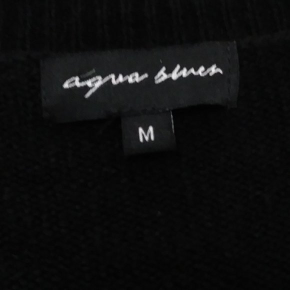 Aqua Blues Black/Tan Bears Cardigan Size Medium - Picture 5 of 13